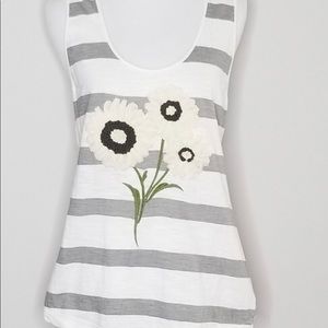 White and gray striped tank